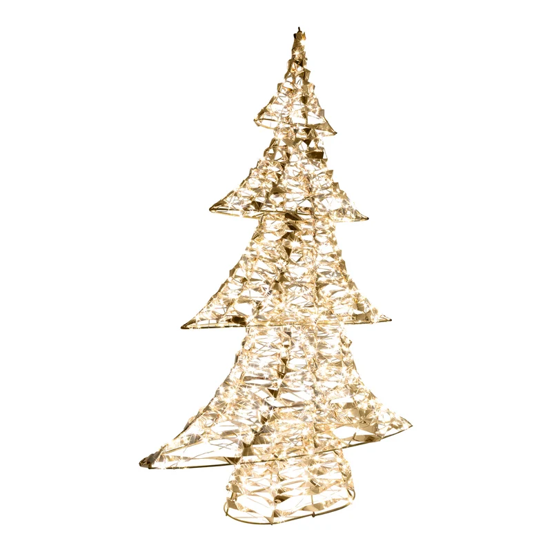 LED Lichterbaum warmweiß - Farbe gold - Höhe 80cm – mit Timer