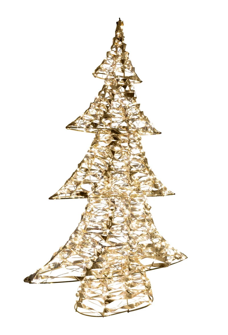 LED Lichterbaum warmweiß - Farbe gold - Höhe 60cm – mit Timer