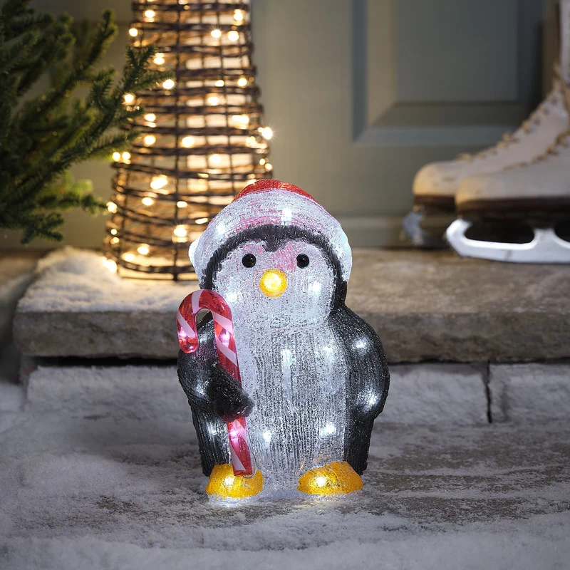 24cm LED-Acryl-Weihnachtsfigur Pablo der Pinguin für den Außenbereich