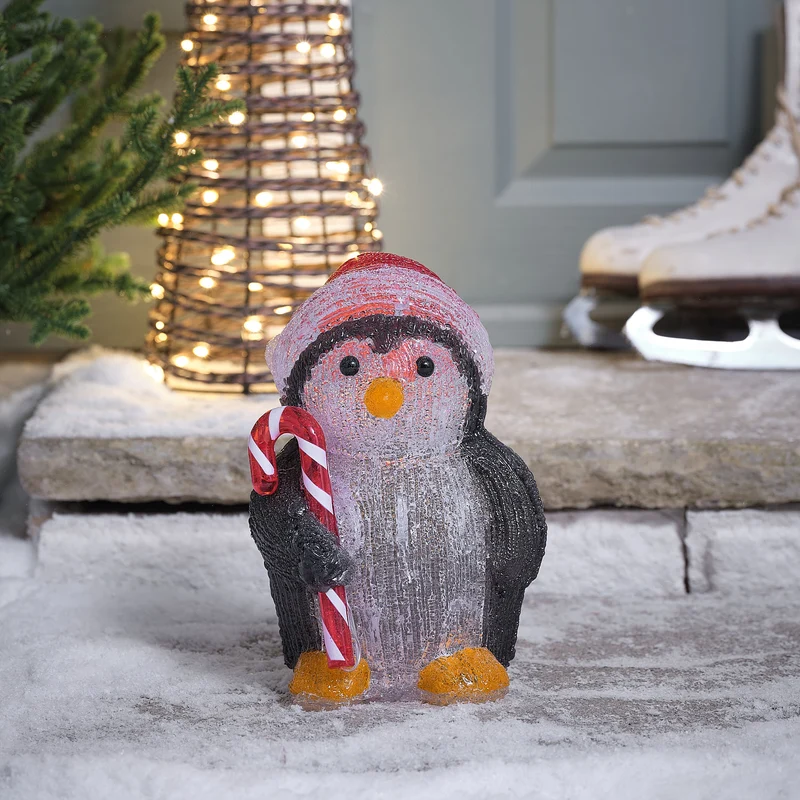 24cm LED-Acryl-Weihnachtsfigur Pablo der Pinguin für den Außenbereich