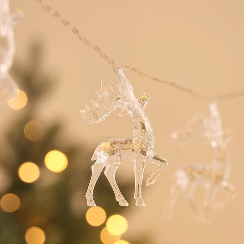 Batteriebetriebene Rentier-Lichterkette mit 20 warmweißen LEDs