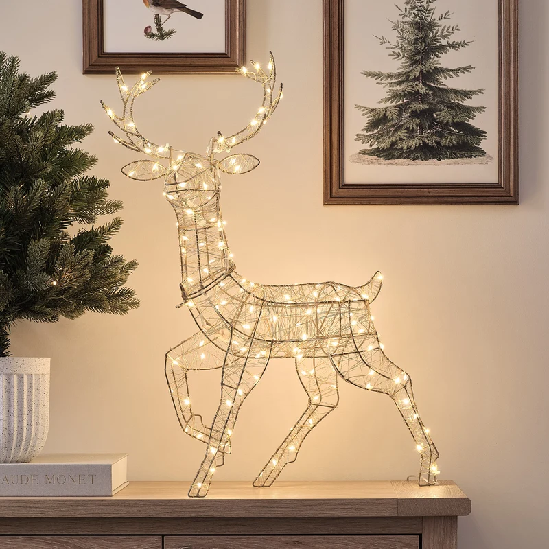 Goldener Bicolor LED-Hirsch Hutton Mini mit 130 Mikro-LEDs