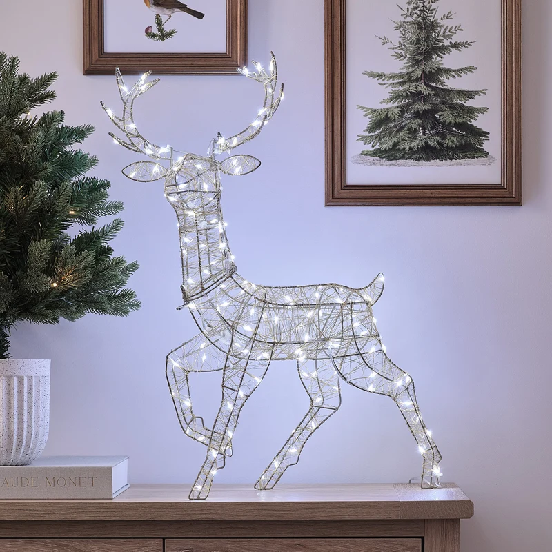 Goldener Bicolor LED-Hirsch Hutton Mini mit 130 Mikro-LEDs