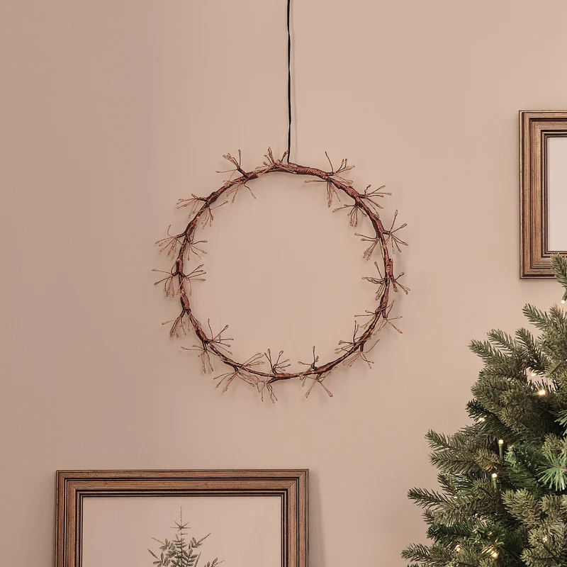 Goldener Starburst LED-Lichterkranz außen mit 256 Mikro-LEDs 25 cm