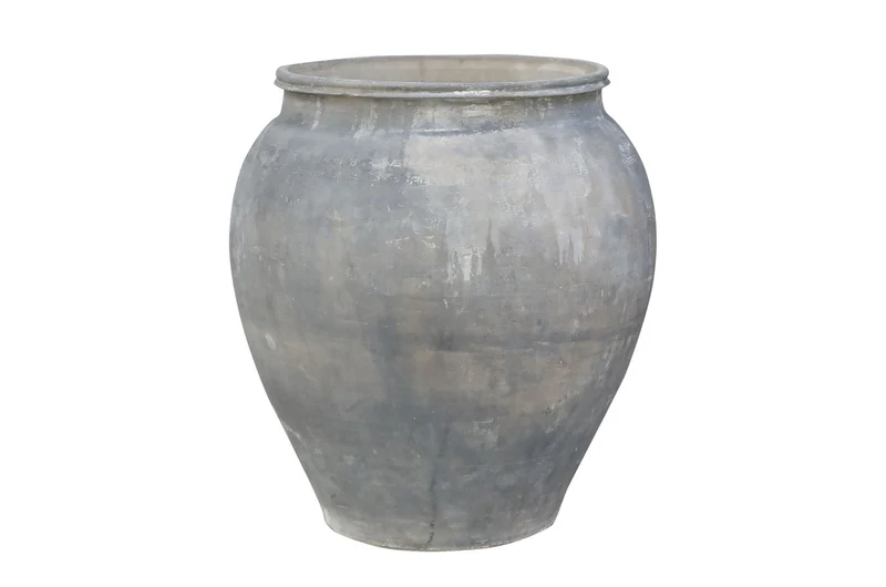 Casa Padrino Luxus Vase 55 x 55 x H. 62 cm - Große Terrakotta Vase im rustikalen Antik-Look - Luxus Deko Accessoires