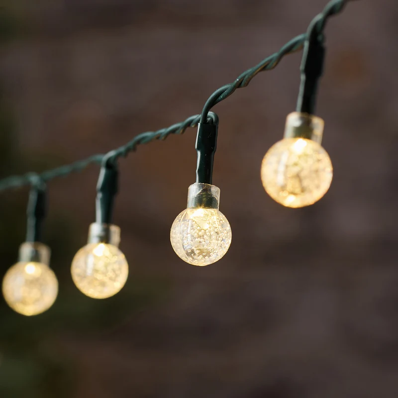 Zweifarbige LED-Lichterkette Bubble Ball mit 50 LEDs für außen