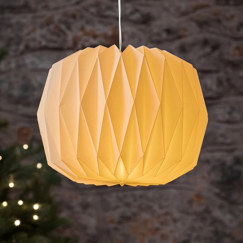 Weiße LED-Papierlaterne für außen mit Timer-Funktion