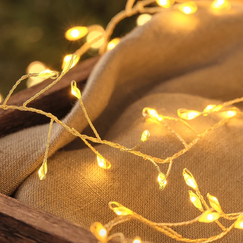 Goldene LED-Cluster-Lichterkette mit 300 Mikro-LEDs für Außenbereich