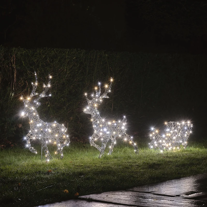 64 cm Harlow Bicolor LED-Rentiergespann mit Schlitten
