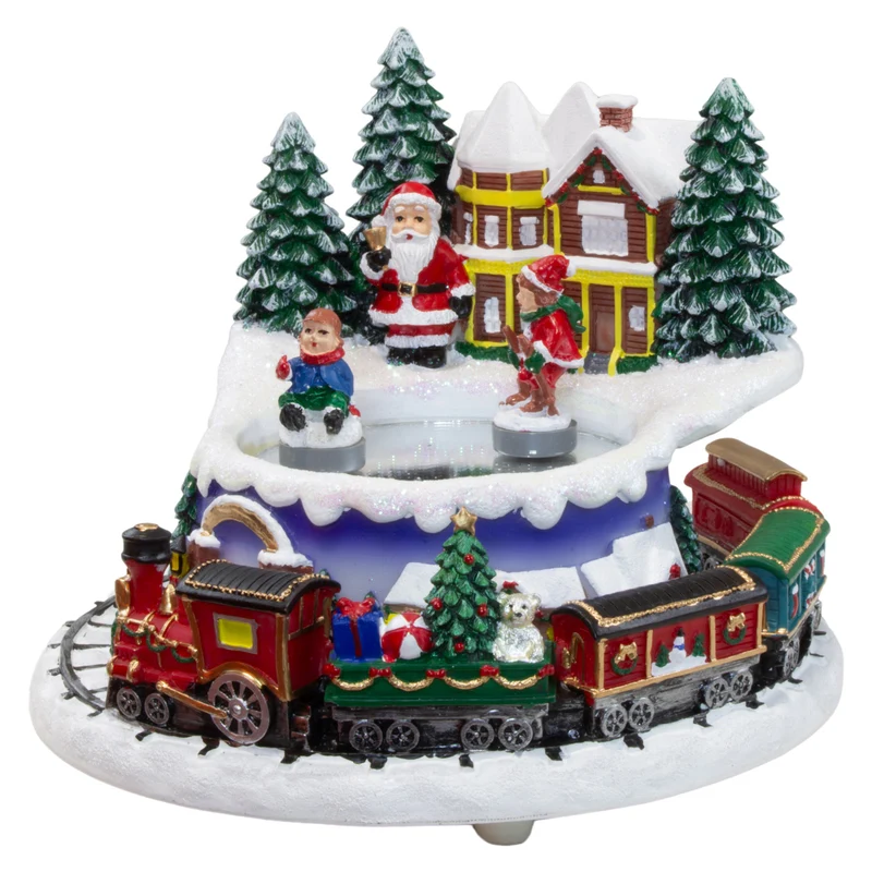 Spieluhr 16cm Weihnachtsmann und Zug