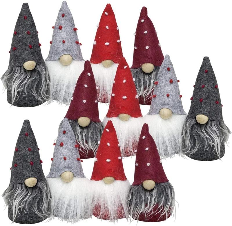 Weihnachtswichtel stehend 10 cm – 12er Set mit 4 verschiedenen Designs