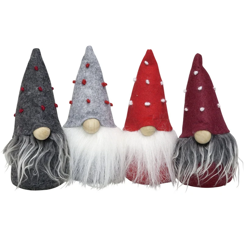 Weihnachtswichtel stehend 10 cm – 12er Set mit 4 verschiedenen Designs