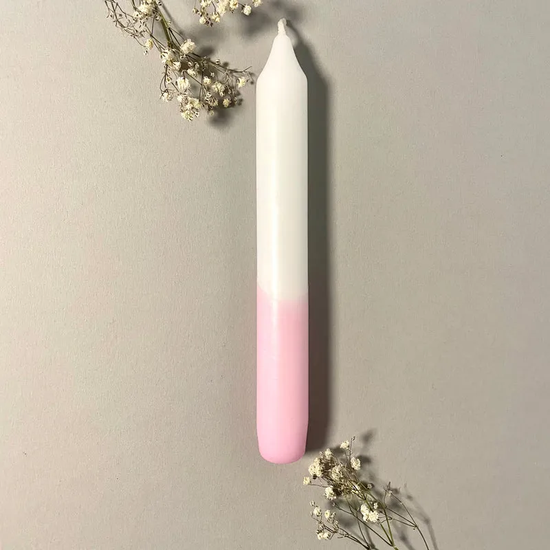 Handgefärbte Dip Dye Stabkerze "Solo" | rosa