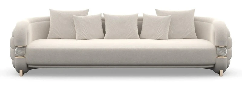 Casa Padrino Luxus Sofa Modern Grau / Beige - Hochwertige Verarbeitung - Moderne Wohnzimmer Möbel - Luxus Qualität