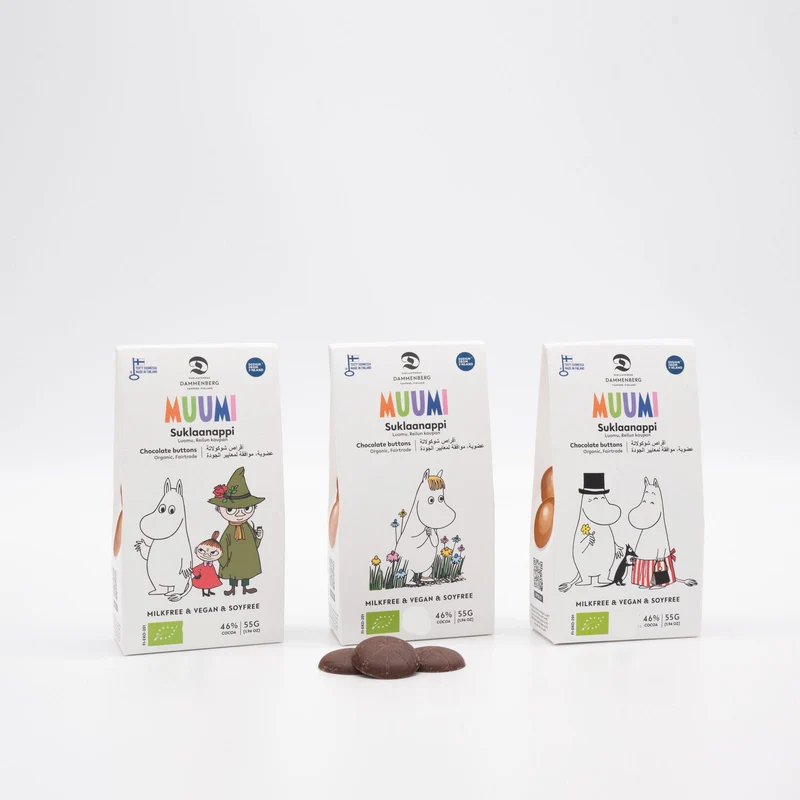 Bio Milch-Alternative Schokotaler-Set (3 Packungen) - Muumi 46% (Dammenberg)