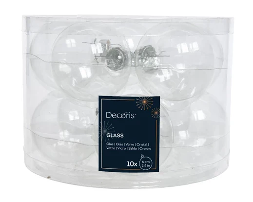 Glaskugeln transparent DM 6 cm