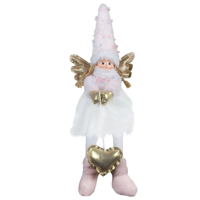Engel Kantenhocker 25 cm – Weihnachtsengel mit goldenen Herzen