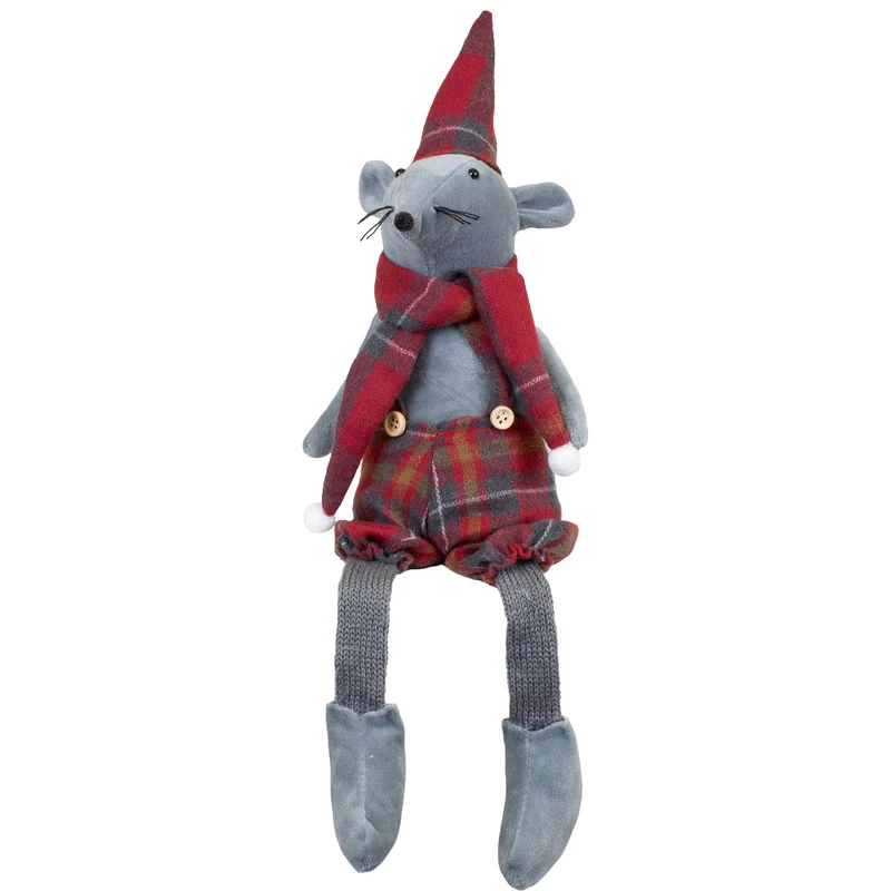 Weihnachtsmäuse Kantenhocker 25cm(45 cm) 2 Designs, sitzend 2 Stück | Weihnachtsdekoration