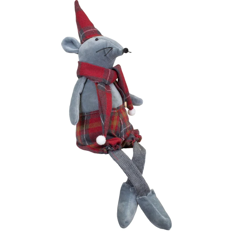Weihnachtsmäuse Kantenhocker 25cm(45 cm) 2 Designs, sitzend 2 Stück | Weihnachtsdekoration