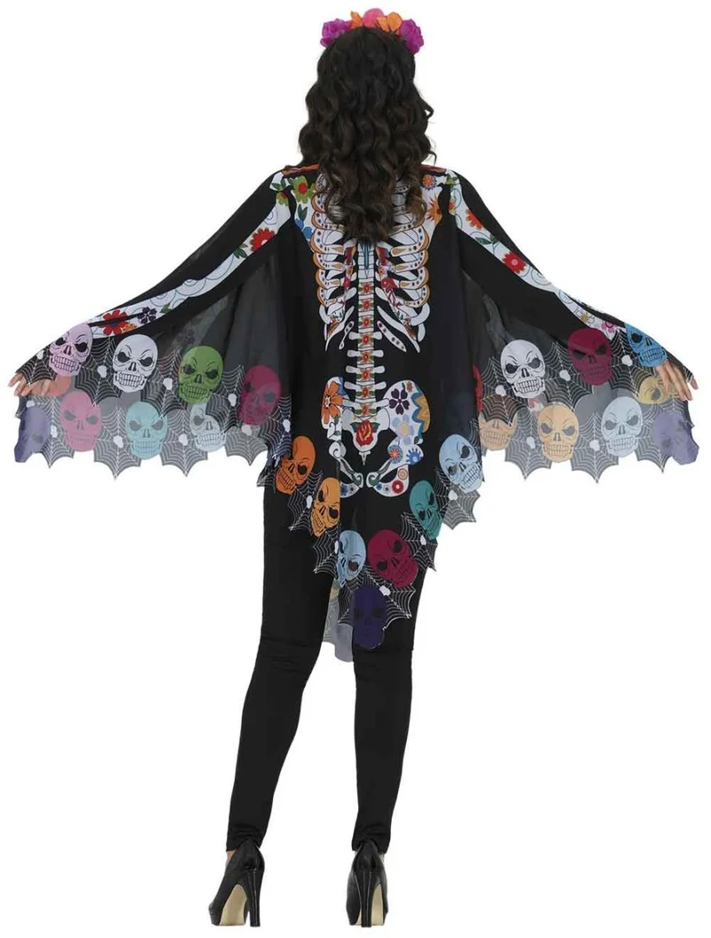 Dia de los Muertos Poncho für Damen – Catrina
