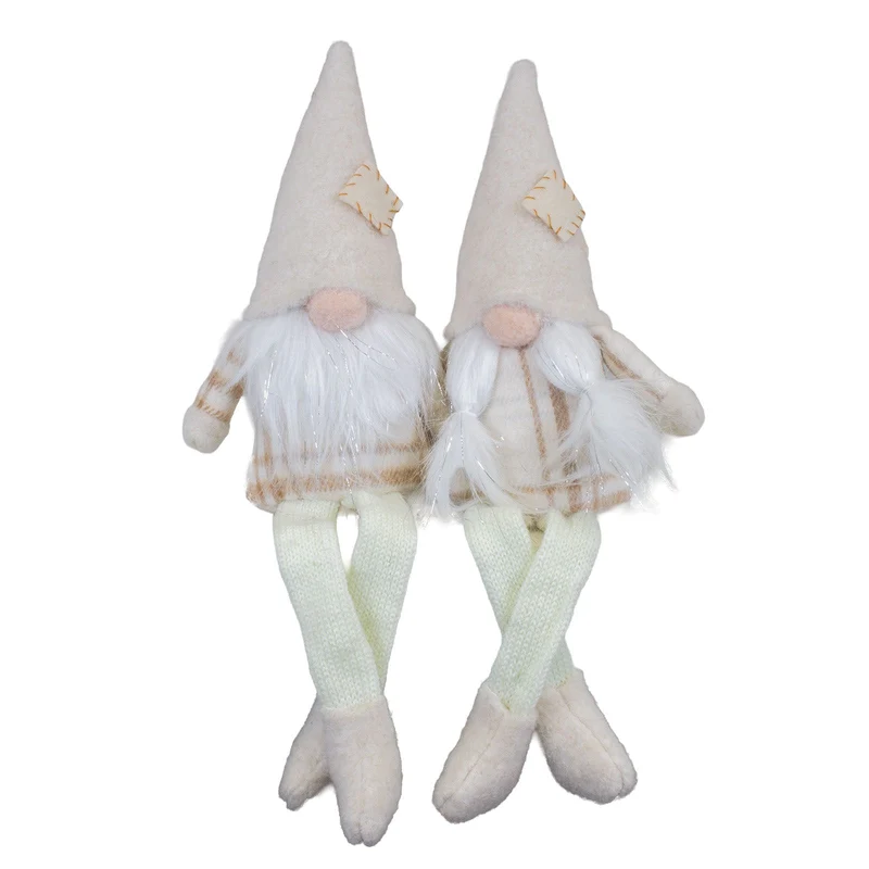 Weihnachtswichtel 20cm(35cm) Kantenhocker 2 Designs sitzend, 2 Stück | Weihnachtsdekoration