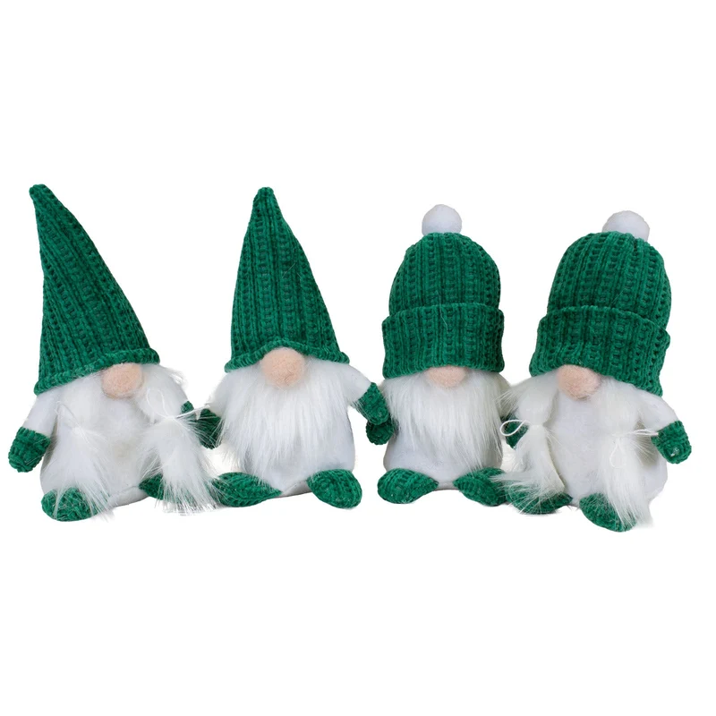 Weihnachtswichtel 14 cm, 4 Designs, sitzend, 4 Stück | Weihnachtsdekoration