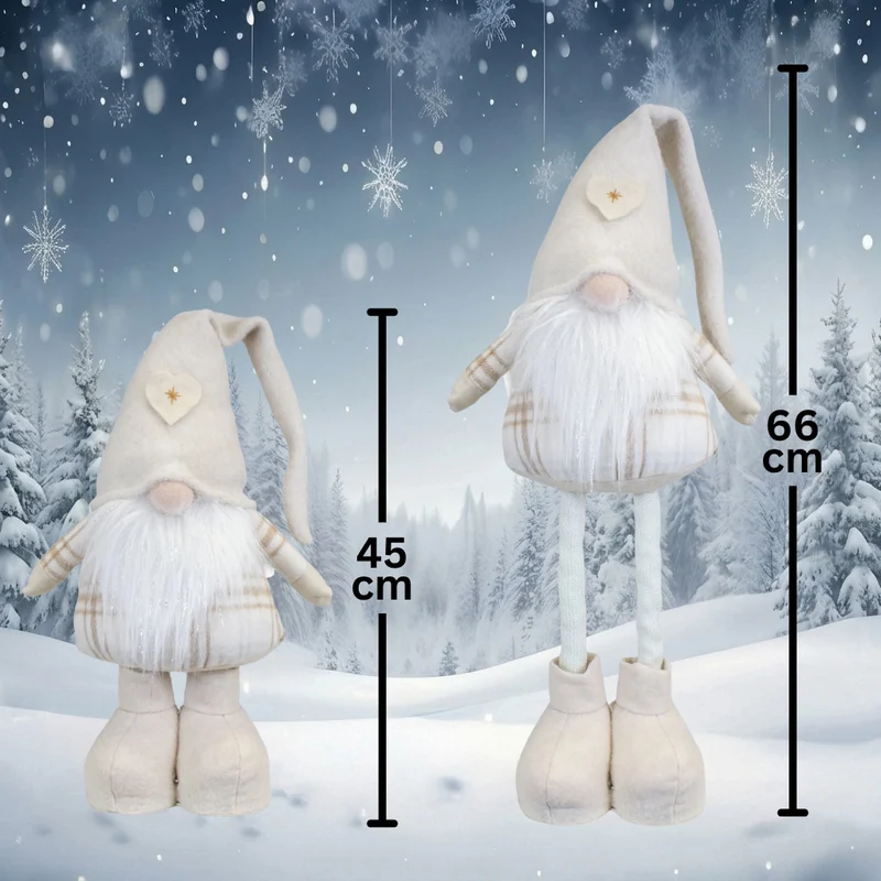 Weihnachtswichtel mit Teleskopbeinen 45–66cm(60-80cm), 2 Designs | Weihnachtsdekoration