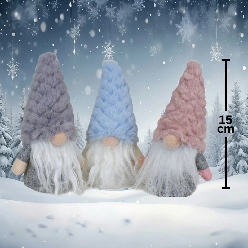 Weihnachtswichtel stehend 15 cm – 3 Designs mit süßen Zipfelmützen & liebevollen Weihnachtsdetails