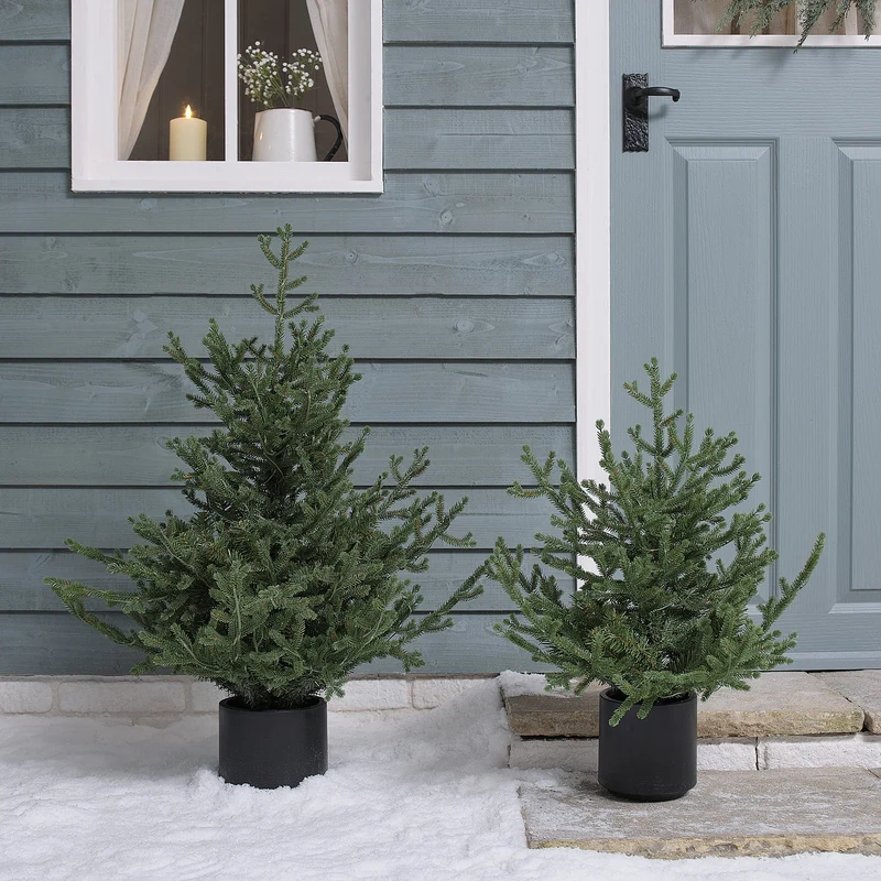 90cm beleuchteter Weihnachtsbaum im Topf mit 400 warmweißen Mikro-LEDs