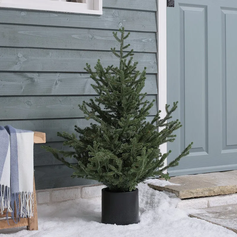 90cm beleuchteter Weihnachtsbaum im Topf mit 400 warmweißen Mikro-LEDs