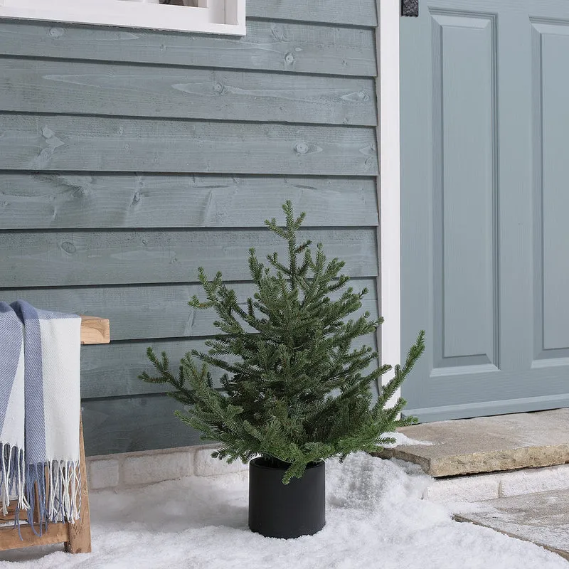 60cm LED-Weihnachtsbaum Grandis Fir im Topf warmweiß für den Außenbereich