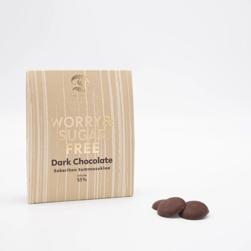 Dunkle Schokoladentaler - ohne Zucker 55% (Dammenberg)