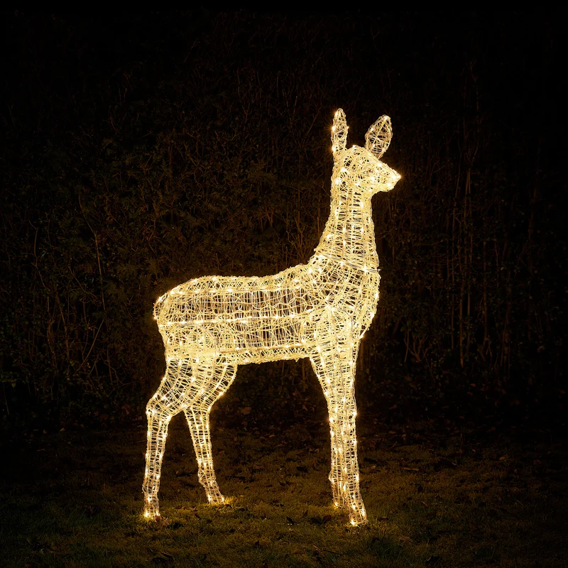 Bicolor Solar-LED-Rentier Hirschkuh XL Swinsty