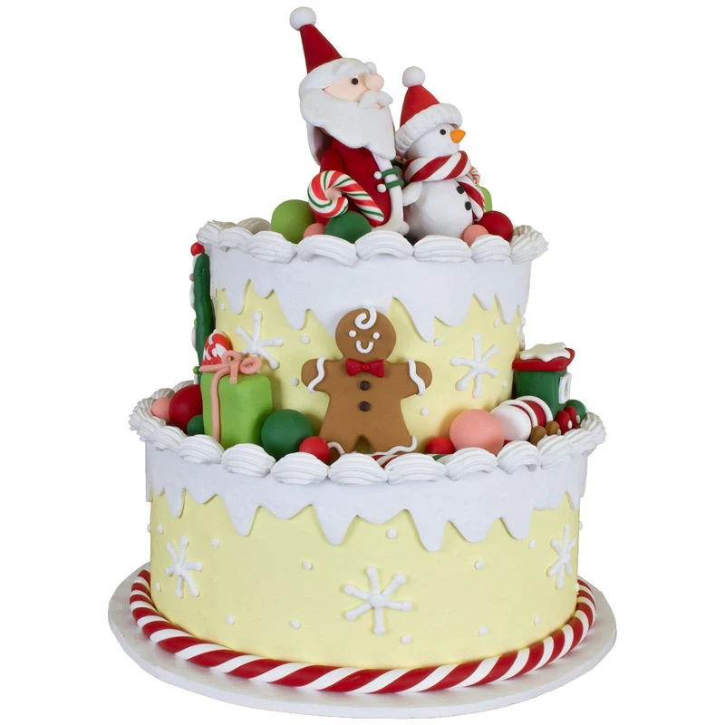 Weihnachtliche Torte 28 cm mit Weihnachtsmann & Schneemann Topping