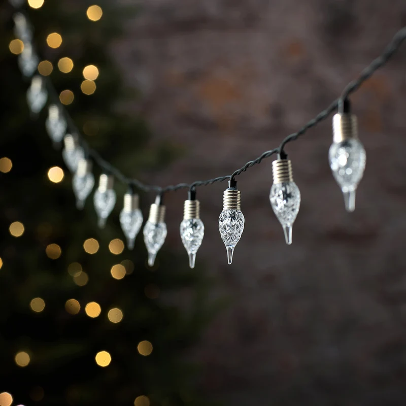 180er Vintage LED-Lichterkette mit Glühbirnen und Twinkle-Effekt
