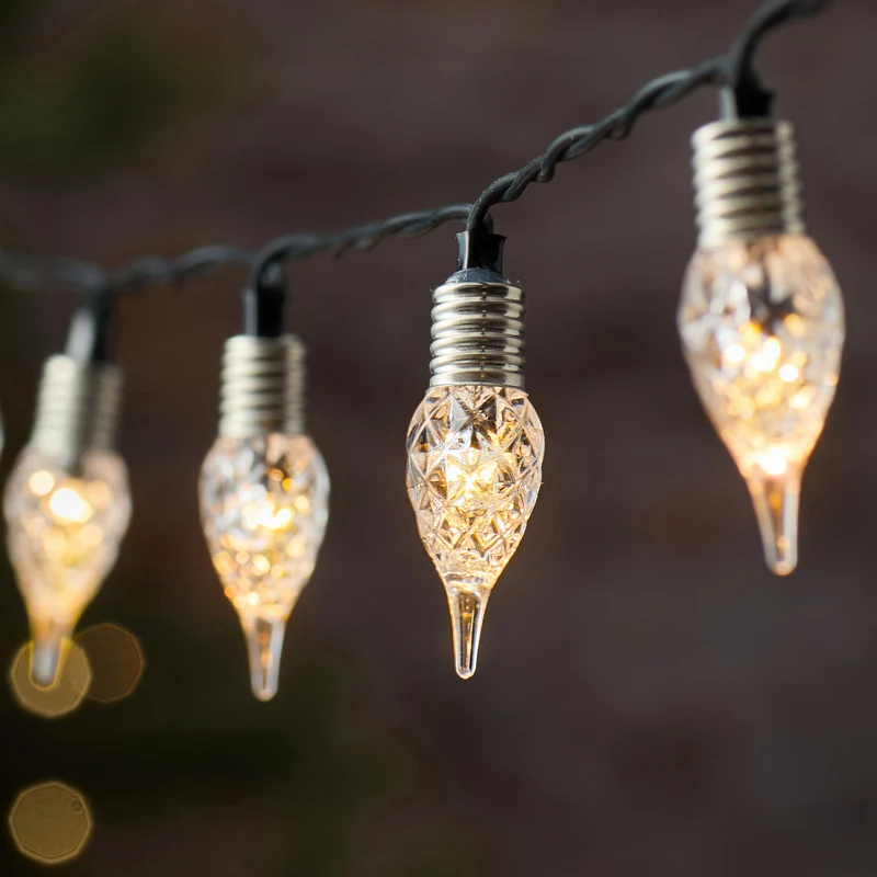 180er Vintage LED-Lichterkette mit Glühbirnen und Twinkle-Effekt