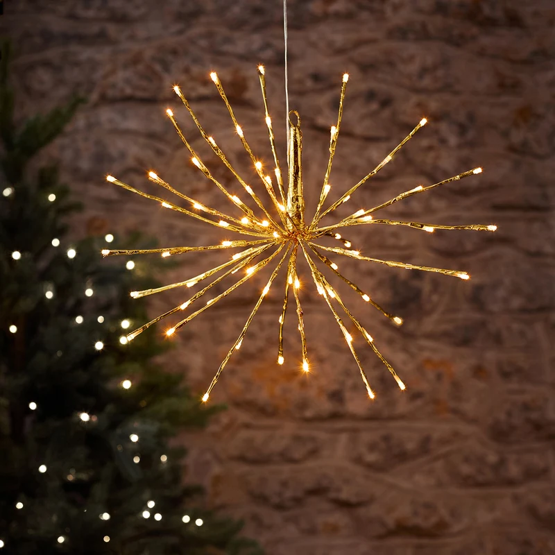 7er LED Sternen-Lichtervorhang blinkend warmweiß 45cm Außen
