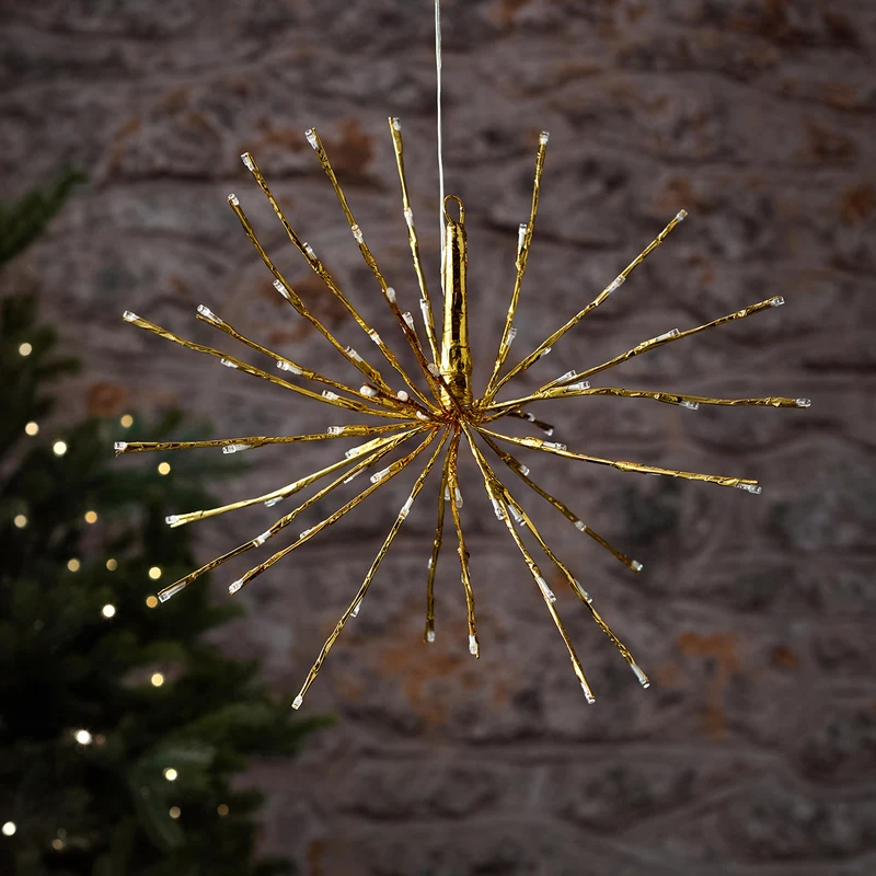 7er LED Sternen-Lichtervorhang blinkend warmweiß 45cm Außen