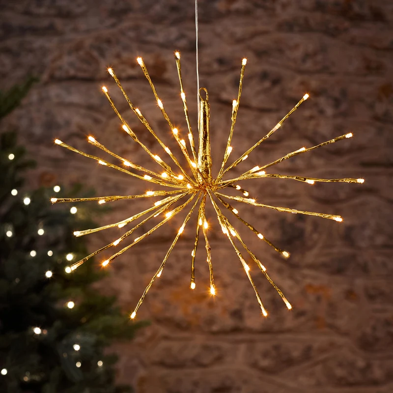 7er LED Sternen-Lichtervorhang blinkend warmweiß 45cm Außen