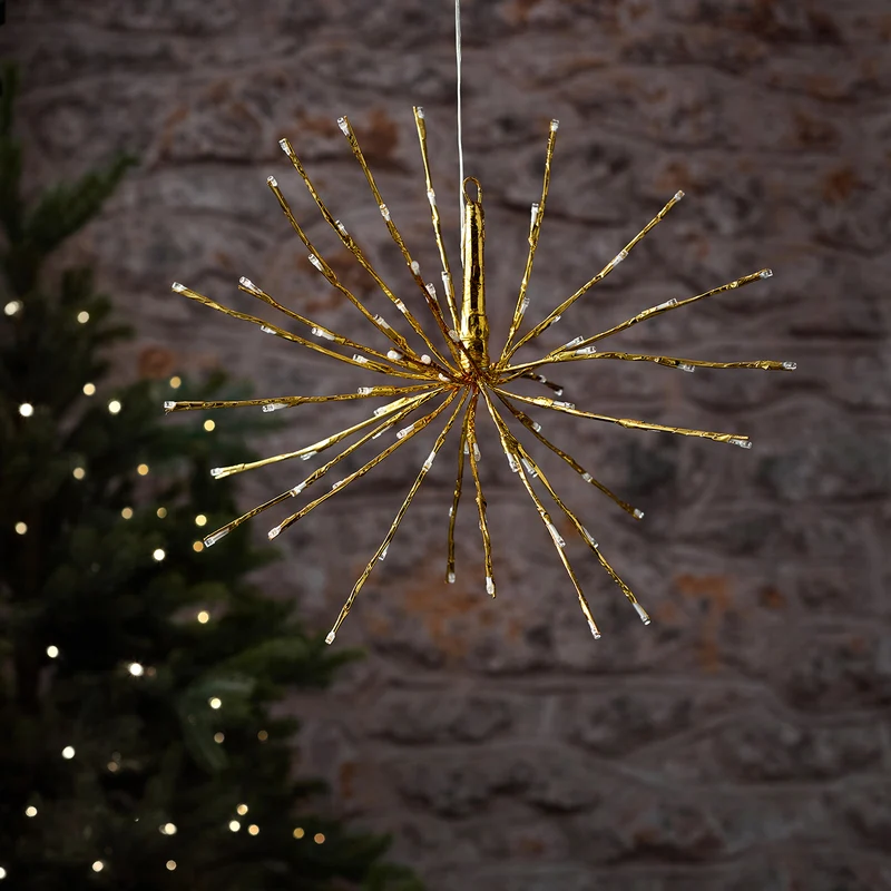 7er LED Sternen-Lichtervorhang blinkend warmweiß 45cm Außen