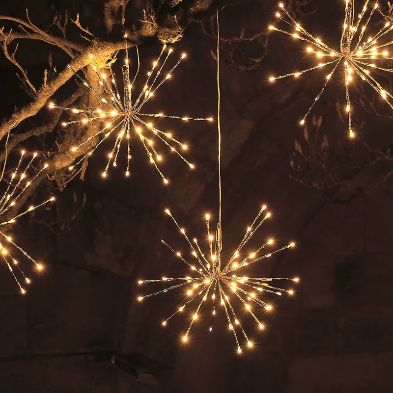 7er LED Sternen-Lichtervorhang blinkend warmweiß 45cm Außen