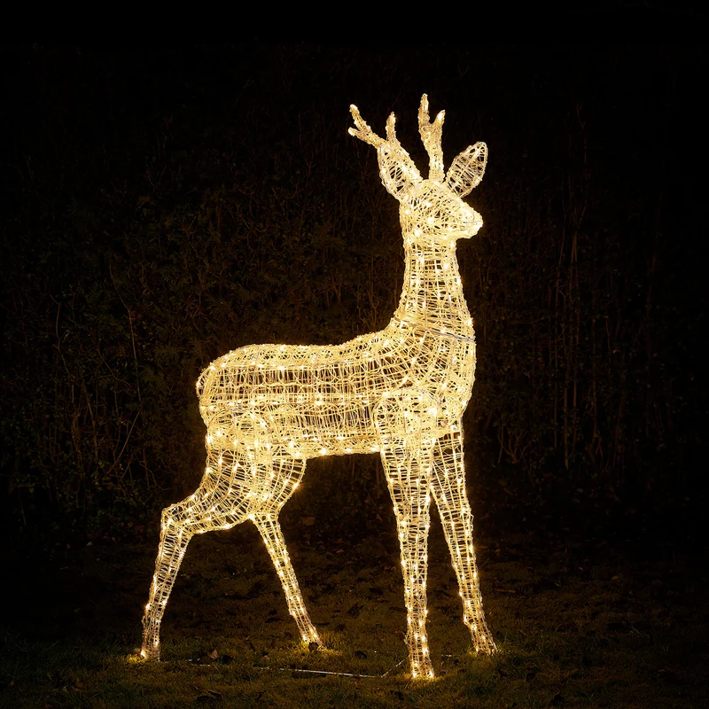 Bicolor Solar-LED-Rentier Hirsch XL Swinsty aus Acryl