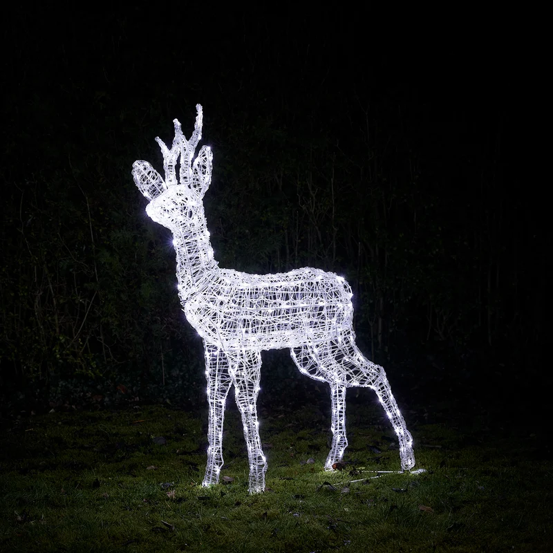 Bicolor Solar-LED-Rentier Hirsch L Swinsty aus Acryl