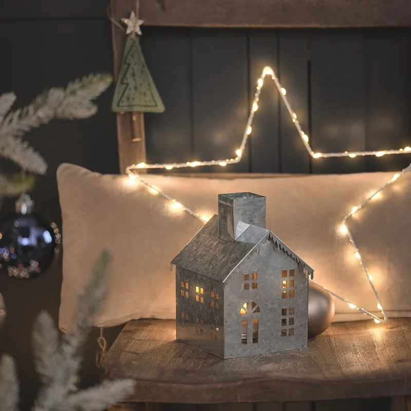 Deko-Haus aus Metall mit TruGlow® LED-Teelicht und Timer