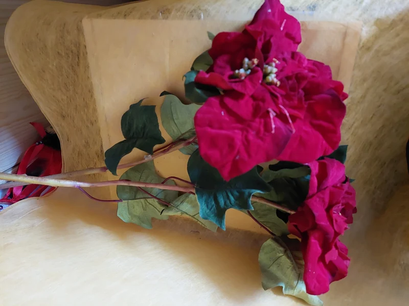 Seidenblumen "Weihnachtsstern" groß