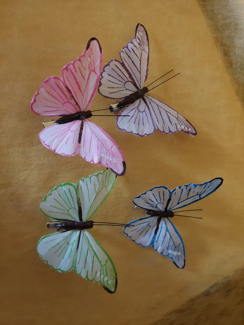 Federschmetterling auf Clip
