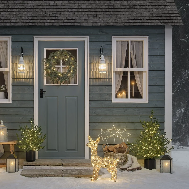 Senja Laterne aus Milchglas in Silber mit TruGlow® Outdoor Kerze und Fernbedienung