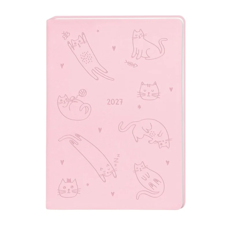 Terminplaner Lederlook 2027 Rosa