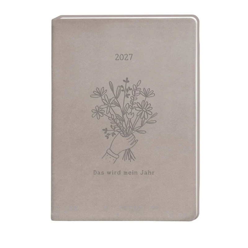 Terminplaner Lederlook 2027 Taupe