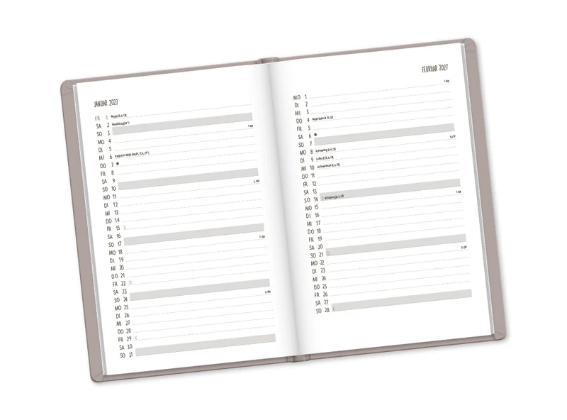 Terminplaner Lederlook 2027 Taupe